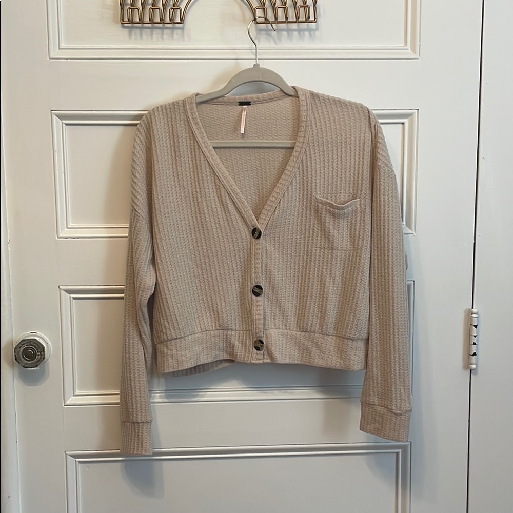 Women's Beige Cardigan Sweater